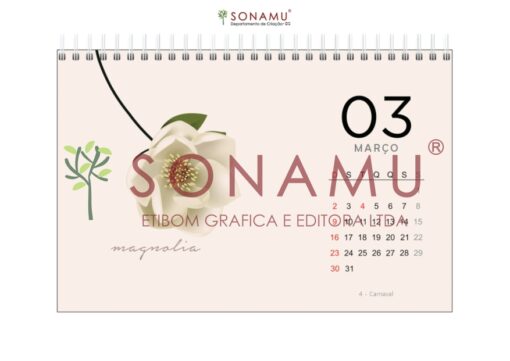 O Calendário Floral 2025 traz seu estilo minimalista com as mais belas flores da natureza em ilustrações elegantes. Magnólia