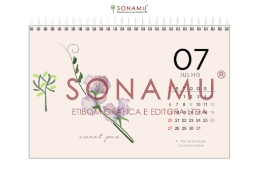 O Calendário Floral 2025 traz seu estilo minimalista com as mais belas flores da natureza em ilustrações elegantes. Sweet Pea