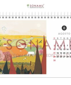 Calendário de mesa 2025, tema Ilustração em tela, desenhos vectoriais.